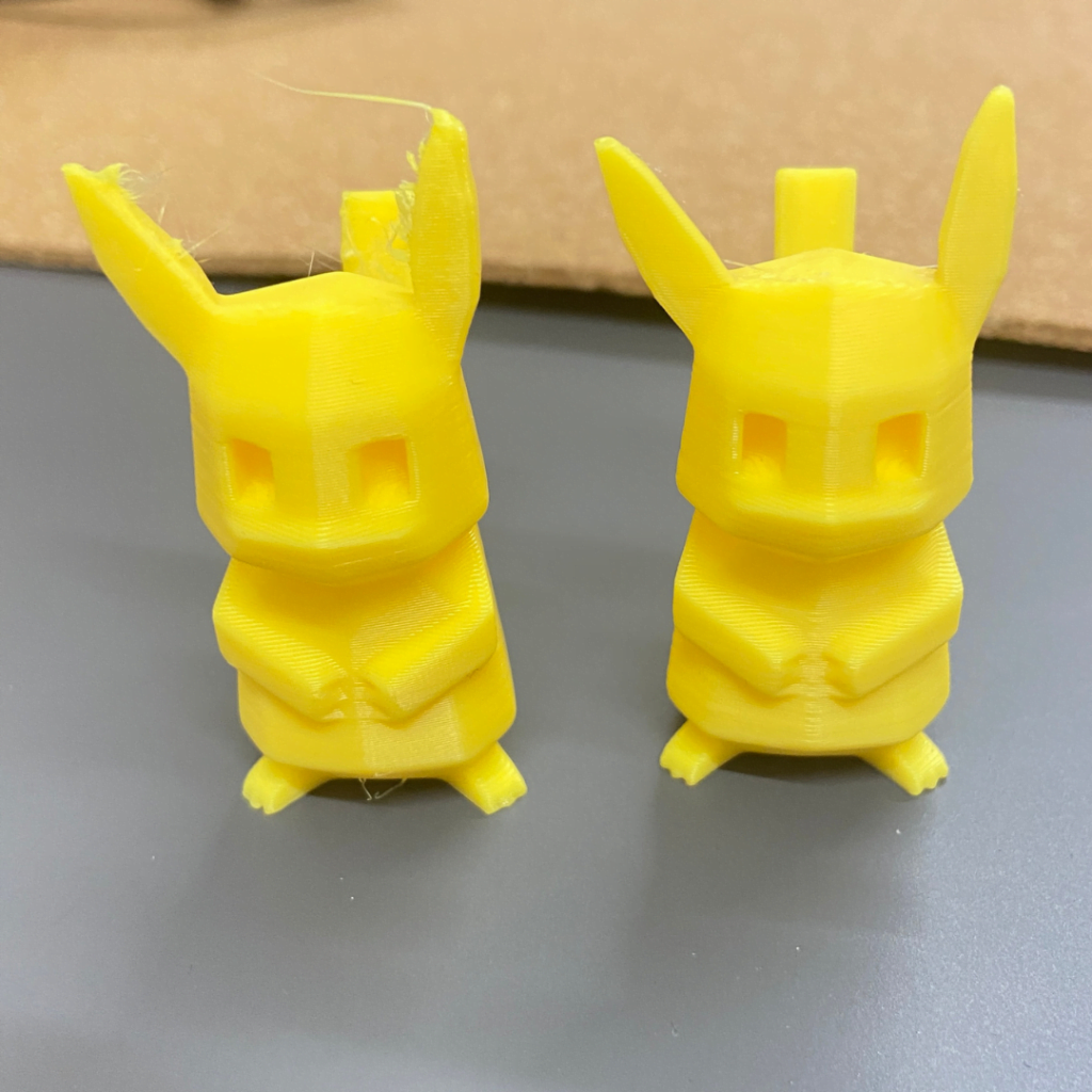 3D Printed Pikachu Comparisons Front